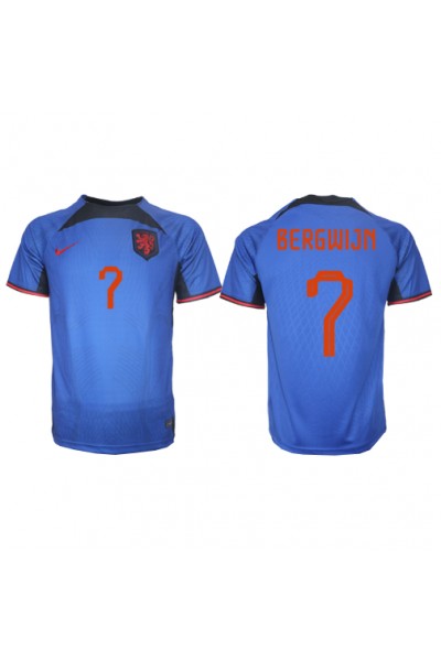Alankomaat Steven Bergwijn #7 Jalkapallovaatteet Vieraspaita MM-kisat 2022 Lyhythihainen